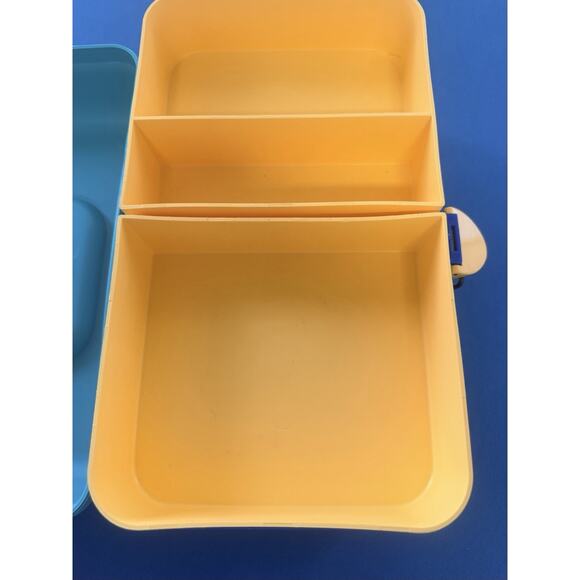 Caboodles Makeup Case Model 2602 Slide Tray Teal Blue Yellow Vintage 1990’s - Picture 13 of 16